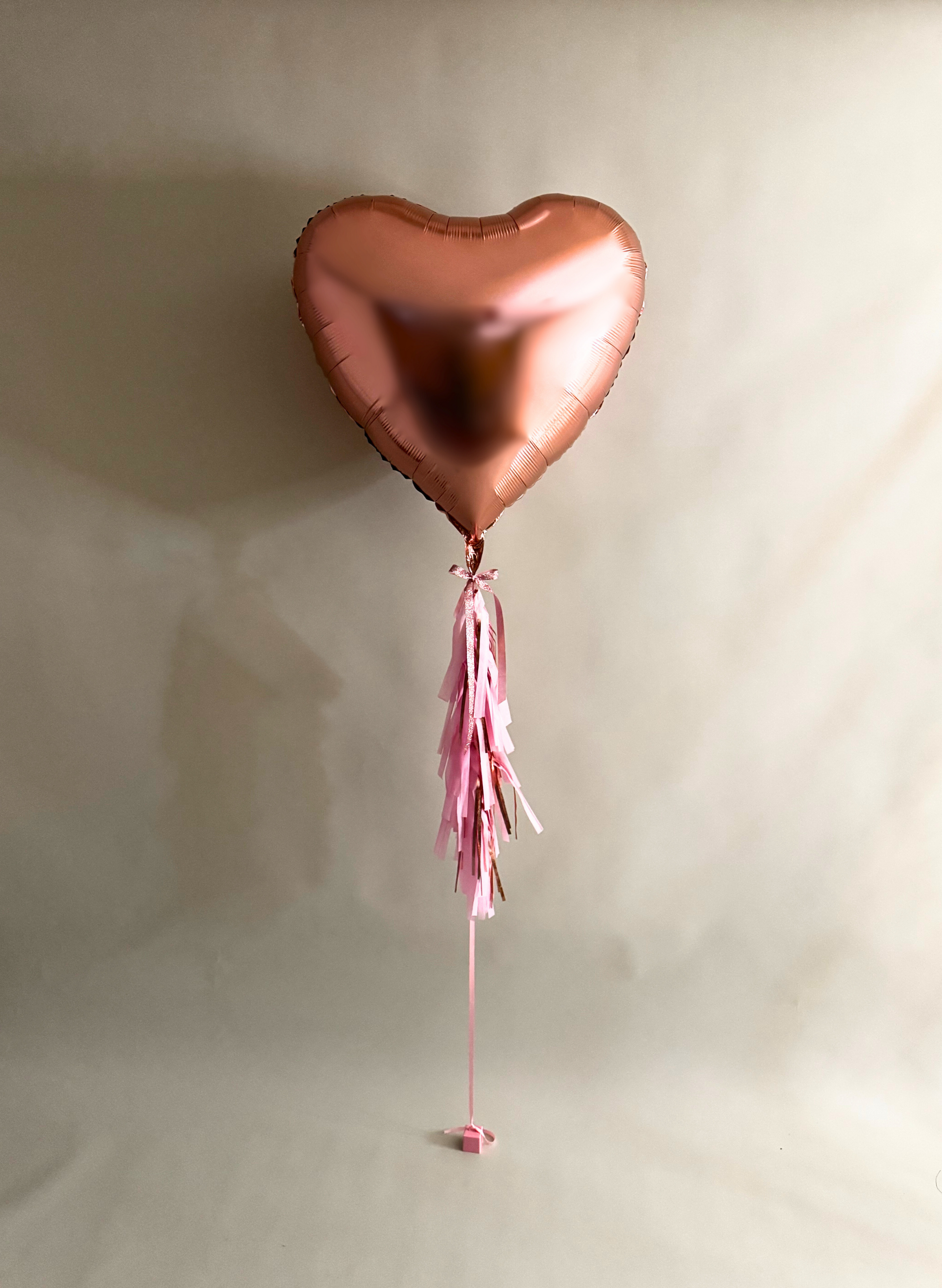 36” Rose Gold Heart Foil Balloon and with Skirt-Tassel