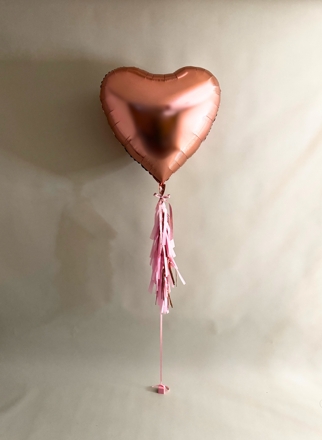 36” Rose Gold Heart Foil Balloon and with Skirt-Tassel