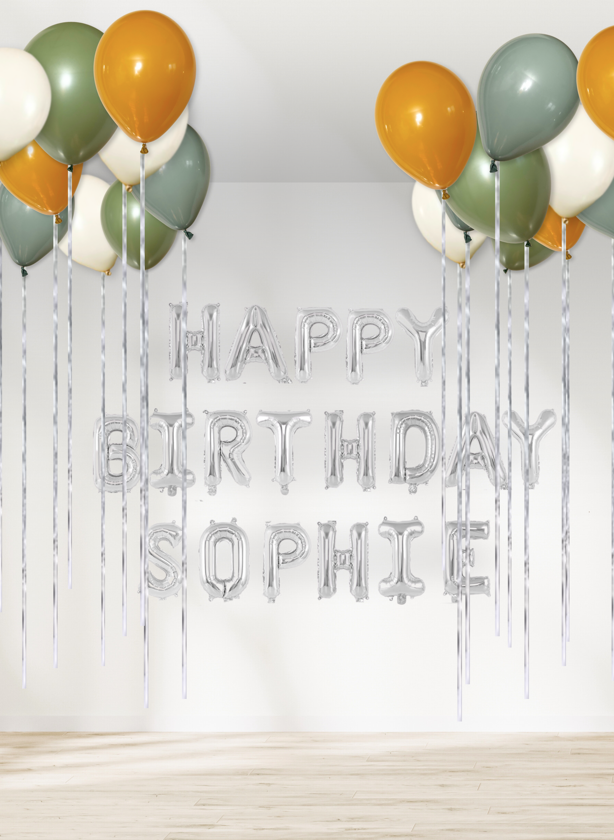 Customizable - Ceiling Balloons (Fringe with Banner)