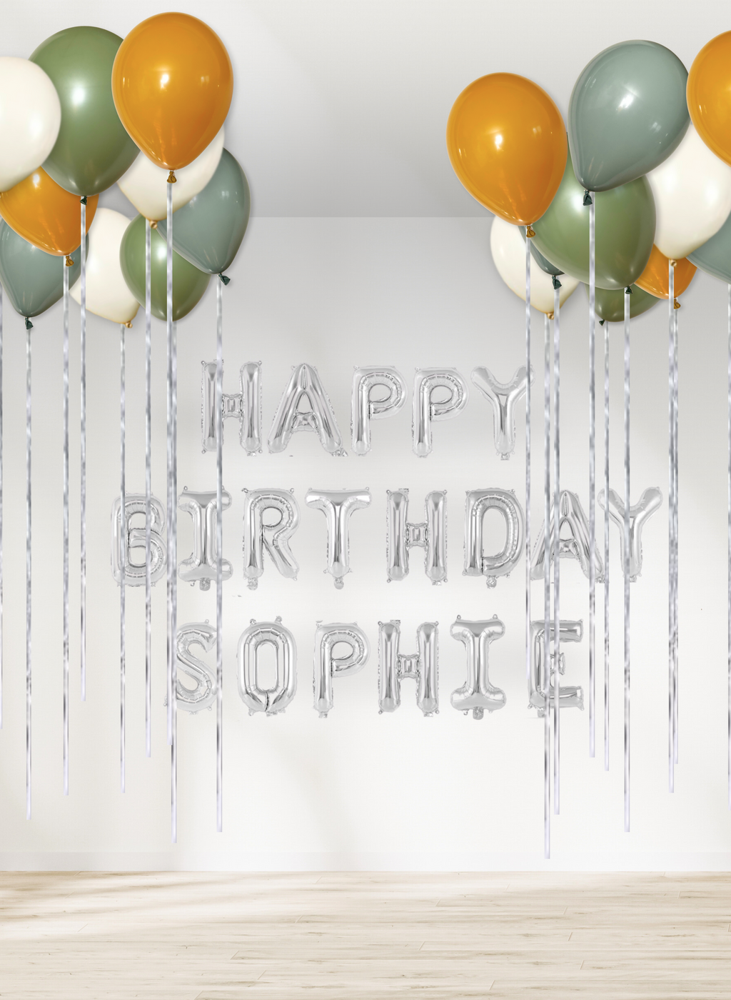 Customizable - Ceiling Balloons (Fringe with Banner)