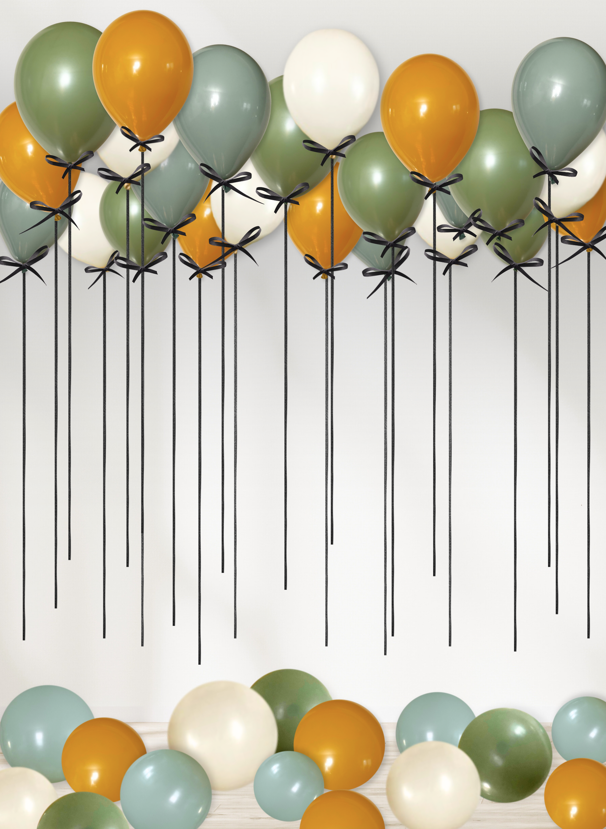 Customizable - Ceiling and Floor Balloons (Ribbon)