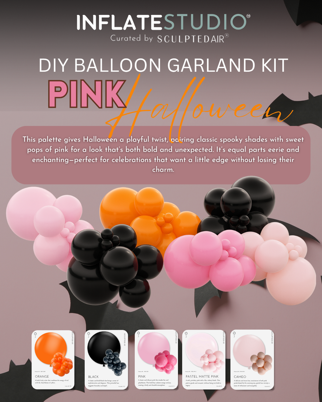 DIY KIT - The Balloon Garland - Pink Halloween