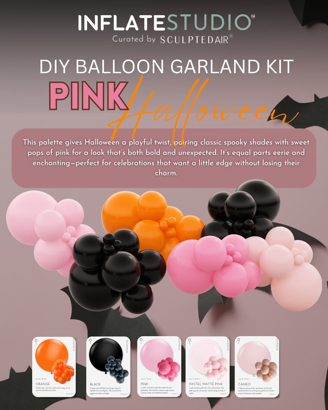 DIY KIT - The Balloon Garland - Pink Halloween