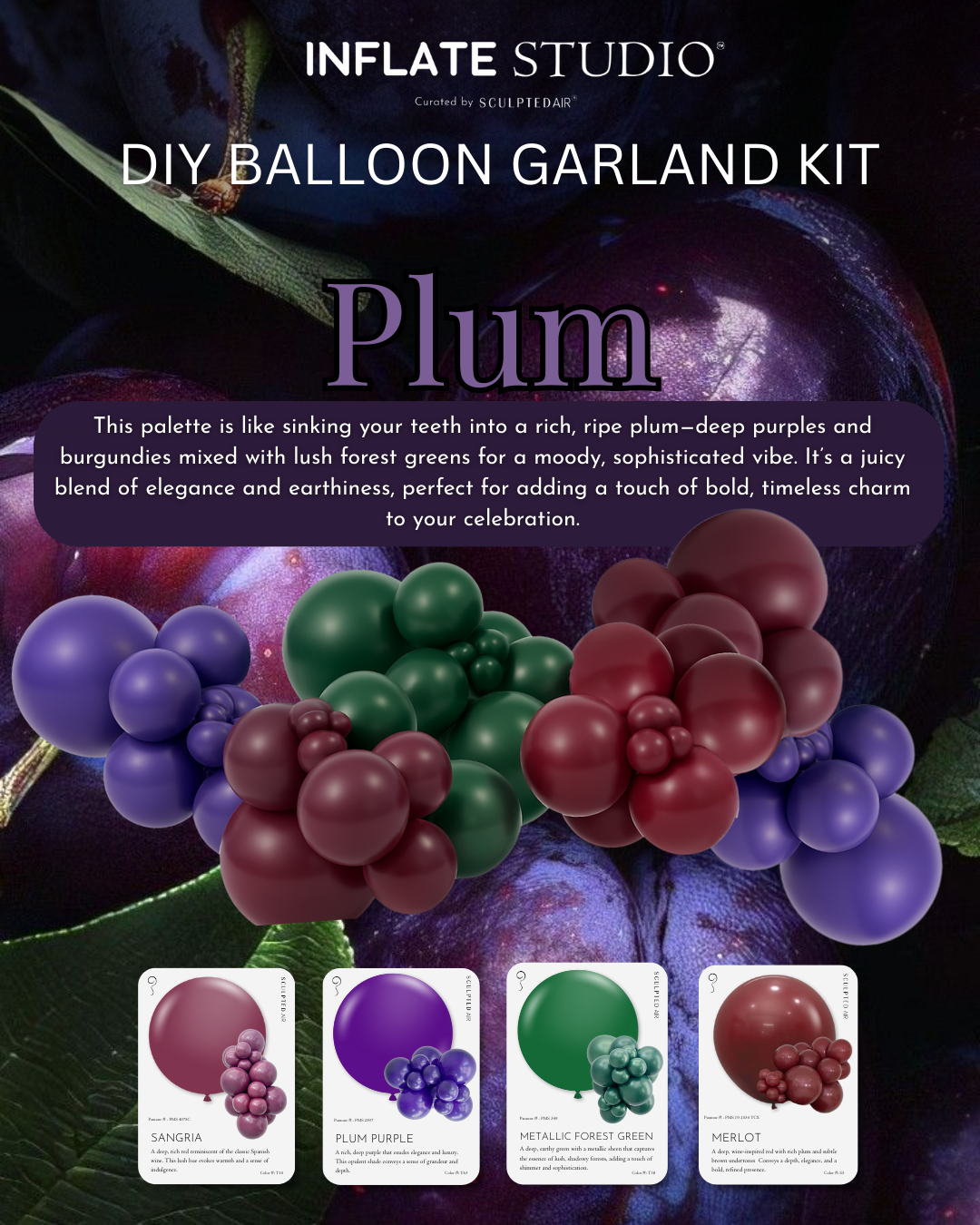DIY KIT - The Balloon Garland -Plum